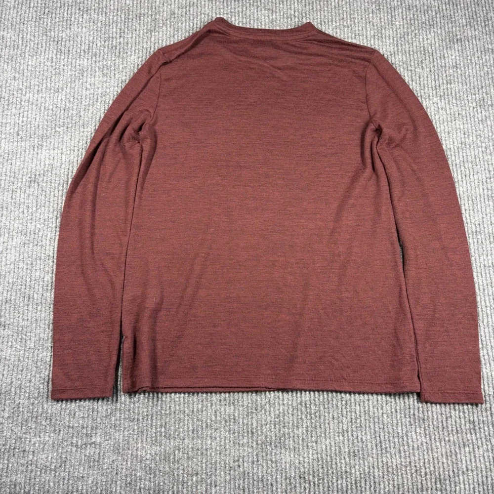 Banana Republic Shirt Men's M Luxespun Casual Long Sleeve Crew Neck Maroon Red